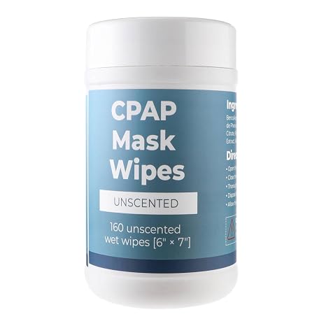 CPAP Mask Wipes Unscented Canister Cleaning Wipes 160 Count Alcohol Free CPAP Cleaner for Nasal Mask Cushion and Devices