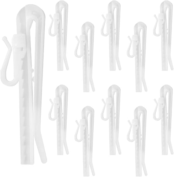 SonKu 85mm Adjustable Pinch Pleat Hooks 60Pcs Plastic Pleated Curtain Hooks | drapery hooks provide long-lasting durability while maintaining a lightweight design that wont damage rods or fabric