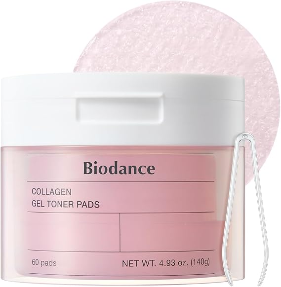 Biodance Collagen Gel Toner Pads, Pore Minimizer for Face, Improving Elasticity, Plumping Toner Pads for Sensitive Skin, Pre-Soaked Pads, Korean Skin Care, Mothers Day Gifts60 Pads