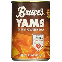 Bruce's, Yams, Cut Sweet Potatoes in Syrup, 15oz Can (Pack of 6) (Choose Can Sizes Below) (15oz Can)