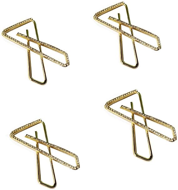 Decorative Golden Saree Pins Small X Shaped Sinlgle Line Stone,Safety Pin, Brooch Safety Pins Set of 4