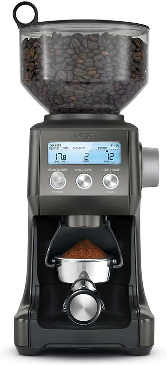 Sage - The Smart Grinder Pro - Coffee Grinder with Conical Grinder - Programmable Automatic Stainless Steel Black