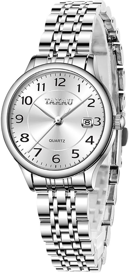 TAXAU Ladies Watches Quartz Stainless Steel Date Womens Wristwatch