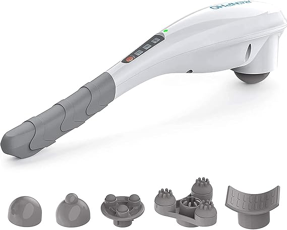 RENPHO Cordless Handheld Massager, 5 Adjustable Speeds and Massage Modes | Rechargeable Electric Neck Massage Tool for Muscle Tension, For Shoulder, Back & Leg, Home, Office, Travel Use, Gift Idea