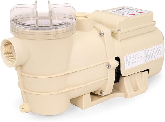 XtremepowerUS 1/2HP Swimming Pool Pump for Above Ground Self Primming High-Flow Pump Pool Spa Pond 1.5-inch Inlet/Outlet (3120 GPH, Timer, 115V)