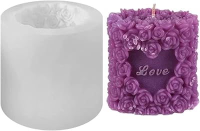 3D Rose Silicone Candle Molds Soap Molds Lovely Wedding Candle Molds Fondant Cake Moulds for Birthday Valentines Day Wedding