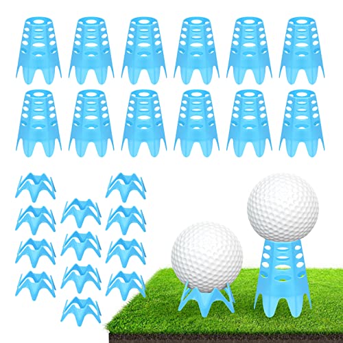 Golf Simulator tees, 24Pcs Plastic Golf Mat Tees for Home, Outdoor or Indoor Golf Tees for Training, Practice Golf tees for Winter Turf and Driving Range, Pack of 12 Tall & 12 Small