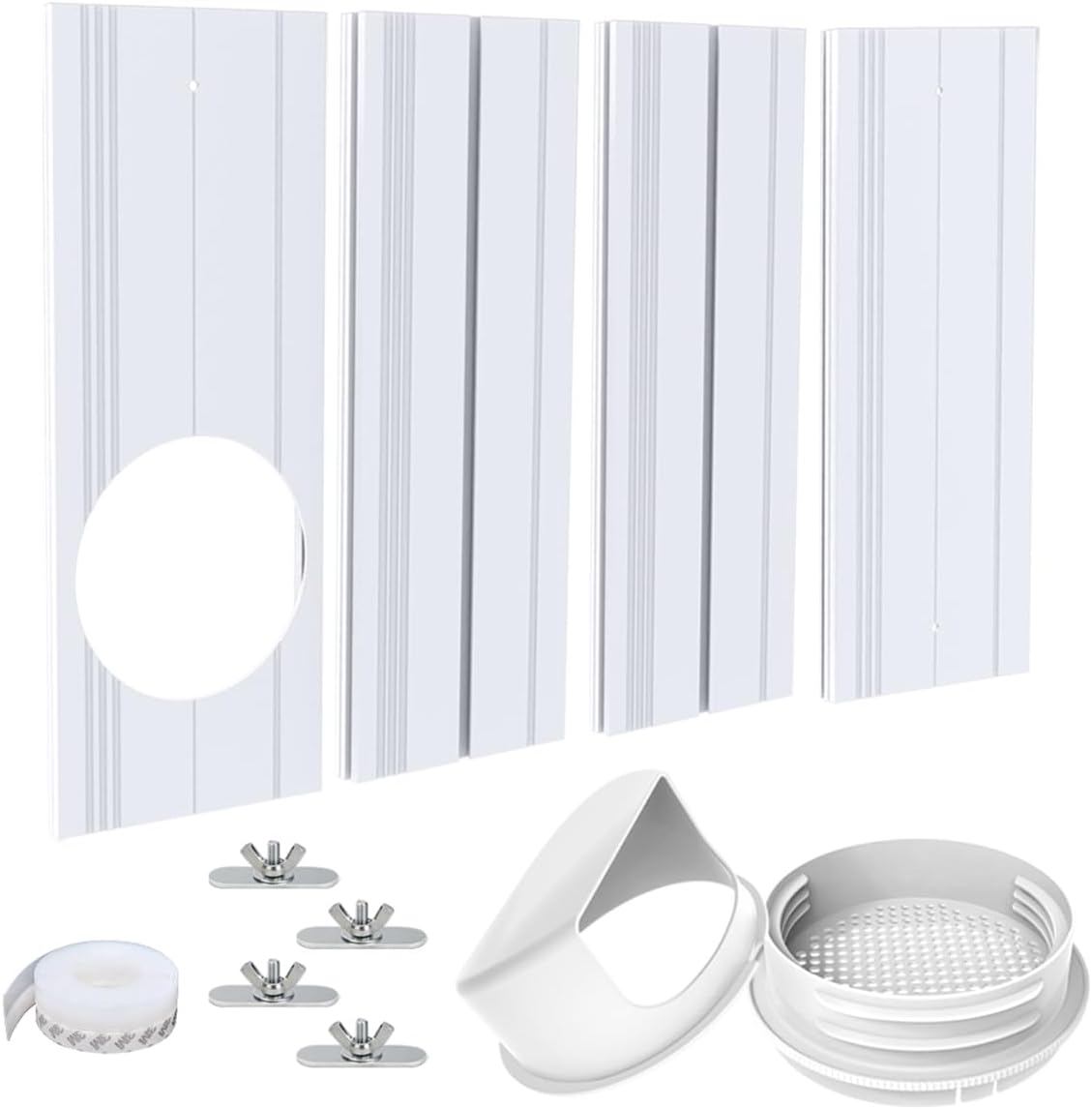 Portable Air Conditioner Windows Vent Kit, Air Conditioner Window Seal for 55.9In 1315cm Diameter Air Conditioner Exhaust Hose, Portable ac Window Kit Adjustable Length 17-55in43-140cm