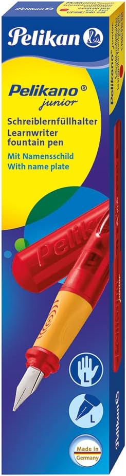 Pelikan Pelikano Jr. Fountain Pen, Left-Handed, Medium Nib, Red, 1 Pen, 940924