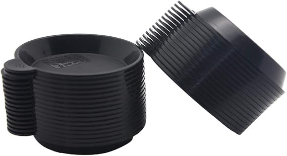 30 Pack 3.15 Inch Plastic Tiny Round Plant Pot Saucer Tray for Indoor and Outdoor Plants, Black