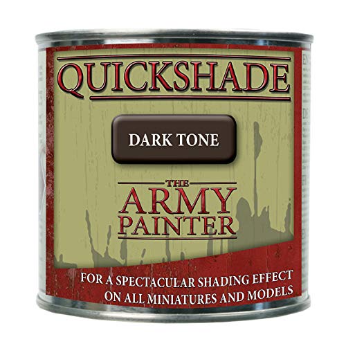 The Army Painter Quickshade Miniature Varnish for Miniature Painting, Dark Tone Model Paint Quickshade Varnish, PotCan, 250 ml, Approximately 8.45 oz