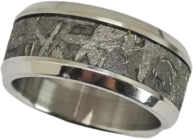 Meteorite Ring Altay Sky Iron Wedding Ring Natural Pattern
