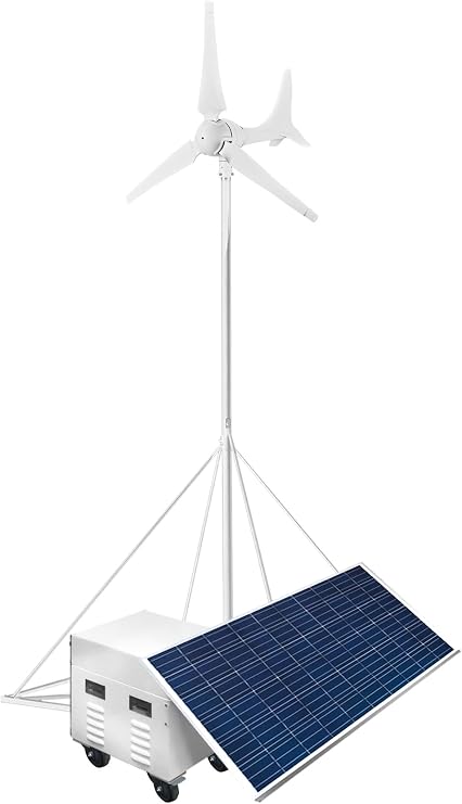 Automaxx 1500W Hybrid Power System, 340W Solar Panel, 600W 24V Wind Turbine, 1500W Power Station, Tower Kit