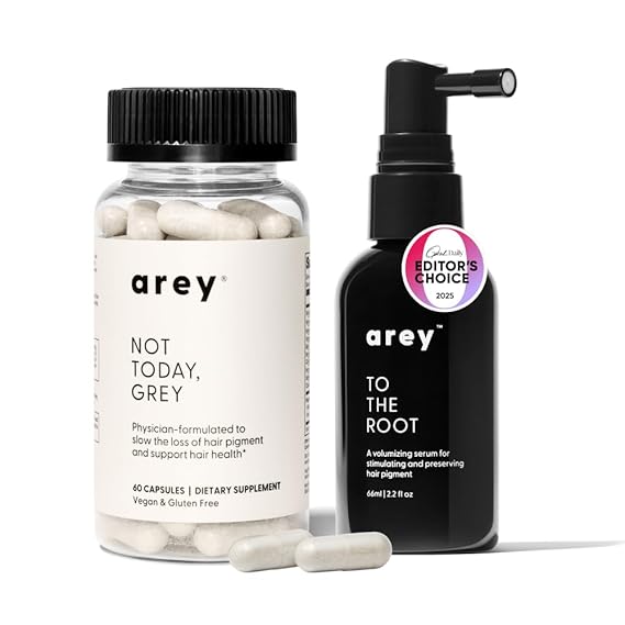 The System Hair Serum & Supplement, Slows Grey Hair Growth, 1 Month | Daily use for women & men, thicker, fuller-looking hair, biotin, B & D vitamins