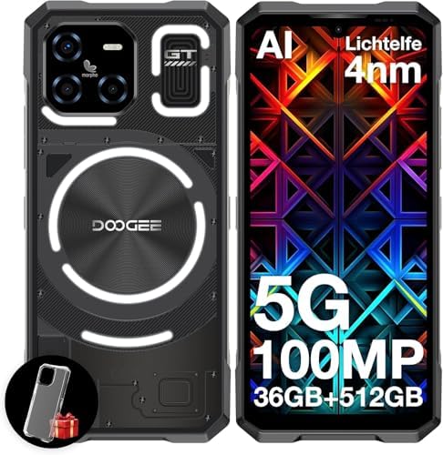 DOOGEE Blade GT Ultra 5G Rugged Smartphone with LED Light Effect, 36GB512GB2TB DDR5 Rugged Phone,4nm Dimensity D7300,6.72 FHD120Hz, AI 10032MP Android 14 Gaming Phones,Face & Finger IDWIFI6