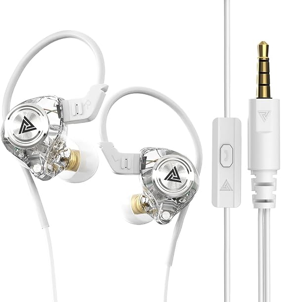 AK3FILE Wired Earbuds, 3.5mm Sports in-Ear Headphones, Gaming Headsets, Music Monitor Earphones with Microphone, Clear