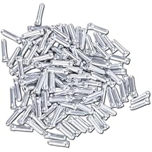 120 Pcs Bike Brake Cable End Caps, Alloy Cable Crimps, for Road & Mountain Bicycle Parts, Pure Aluminum Material