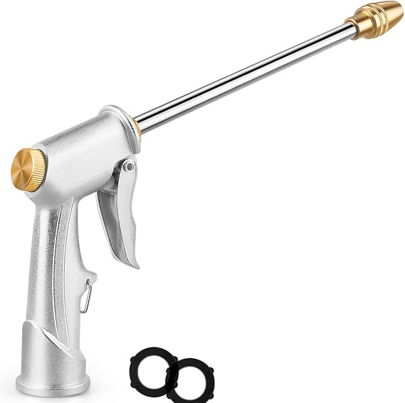 Garden Hose Nozzle Sprayer High Pressure Garden Hose Nozzle Heavy Duty Water Sprayer for Garden Spray Patio Outdoor Washer Pet Shower Car Wash attachment