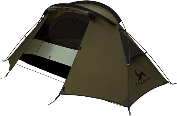TOMOUNT Solo Tent, Ultra Lightweight, For 1 Person, 20D Nylon, Backpack Tent, Double Layer, Waterproof Index 5.7 psi 4,000 mm, Double Wall with Vestibule, Freestanding, Mountain Climbing, Camping