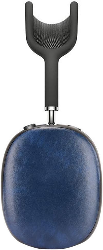 DAYJOY Leather Case Compatible with AirPods Max, Glossy Effect Soft Leather Protective Case Cover for AirPods Max (Blue)