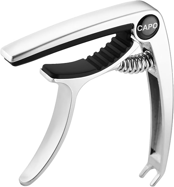 Guitar Capo, Capo for acoustic guitar, Capo for electric guitar, acoustic guitar capo 6 string, Guitar Capo for acoustic, Kapo, Guitar capos(Silver)
