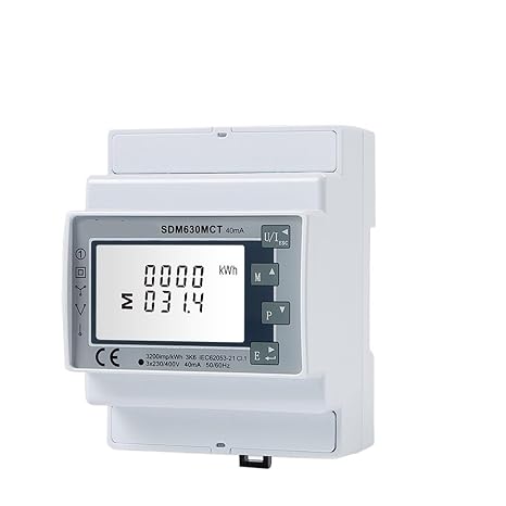 SDM630MCT 40mA, Three Phase DIN Rail Energy Meter,CT Connected, Solar PV Power Meter,Non MID