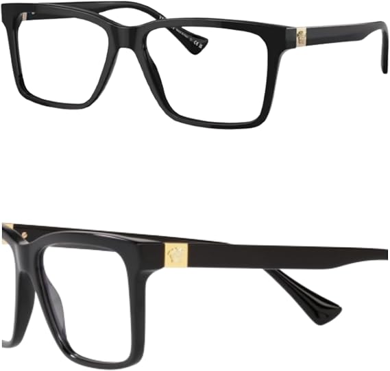 Versace VE3328 Non-Polarized Glasses for Men - Rectangle Acetate Frame with Temples, eShades Eyewear Kit Included