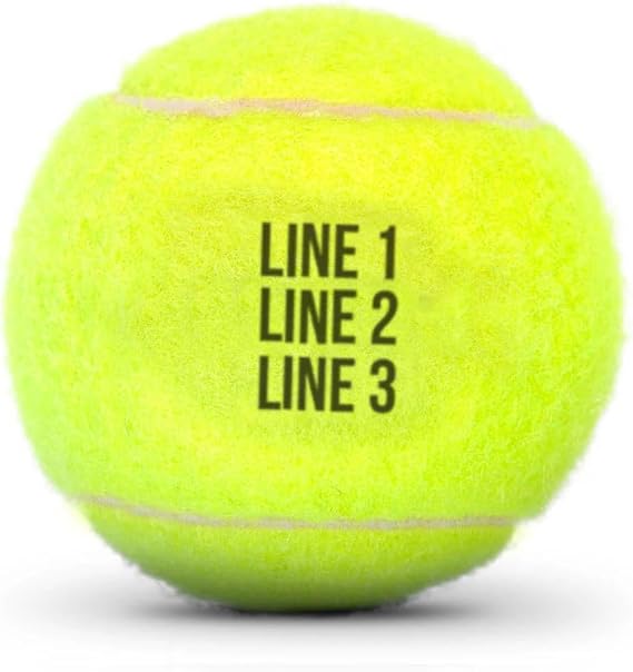 ChalkTalkSPORTS Personalized Tennis Ball - 3 Custom Lines - 1 Ball
