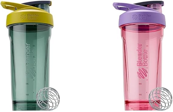 BlenderBottle 28-Ounce Strada Shaker Cup Bundle - Yellow and Purple