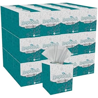 Angel Soft Professional Series 2-Ply Facial Tissue 46580, 96 Sheets, 36 Boxes, Bulk Pack, Ideal for Bathrooms, Meeting Rooms, Reception Areas