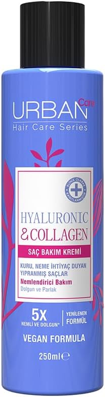 Urban Care Hyaluronik & Kolajen Kuru ve Cansız Saçlara Özel Saç Bakım Kremi 250 ml | Nemlendirme