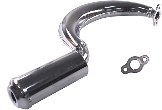 Chrome Banana Muffler Exhaust Pipe for 66cc 80cc Engine | Fits 66cc 80cc engines, chrome finish exhaust pipe for motorized bikes