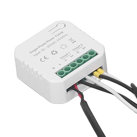 Smart Home Energy Monitor, Single Phrase Smart Energy Meter, Real Time Electricity Monitor, Clamp Electricity Monitor Electricity Consumption Monitor for Tuya 90250VAC