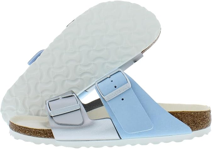 Birkenstock Arizona Split Light Blue/Silver Birko-FlorTM EU 36 (US Women's 5-5.5) Narrow
