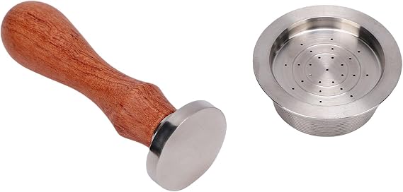 Reusable Coffee Capsule, Stainless Steel Refillable Pod with Tamper for Personalized Coffee Brewing, Compatible with Most Single Serve Machines, Easy to Install