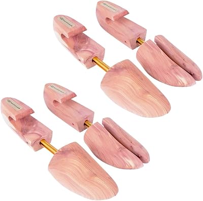 FootFitter Shoe Trees for Men & Women, Wide Heel Split Toe, Aromatic Cedar Boot & Shoe Shaper - USA Grown Cedar Wood Womens Medium 8.5-10