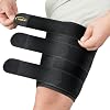Hamstring Compression Sleeve with 3 Adjustable Straps,Thigh Compression Sleeve for Men Women,Thigh Wrap Compression for Pulled Hamstring,Groin ,Quad,Hamstring Brace for Hamstring Injury, Leg Brace for Upper Thigh support (Black, Small)