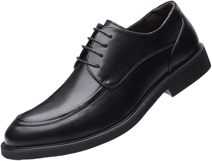 Men's Elevator Dress Shoes Fashion Trendy Oxford Leather Lace Up Formal Business Casual Work Shoes Comfortable