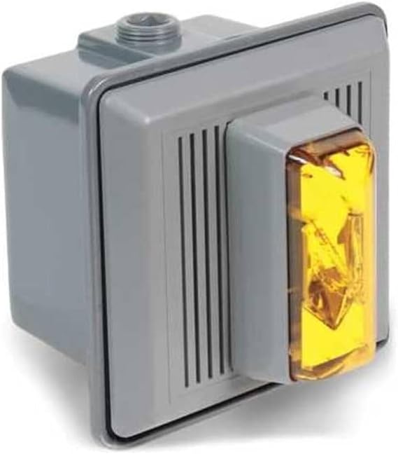 Horn Strobe, Horn, Continuous, 24 V AC, 24V DC, 90 dB, Amber Lens, Gray Housing - 1 Each