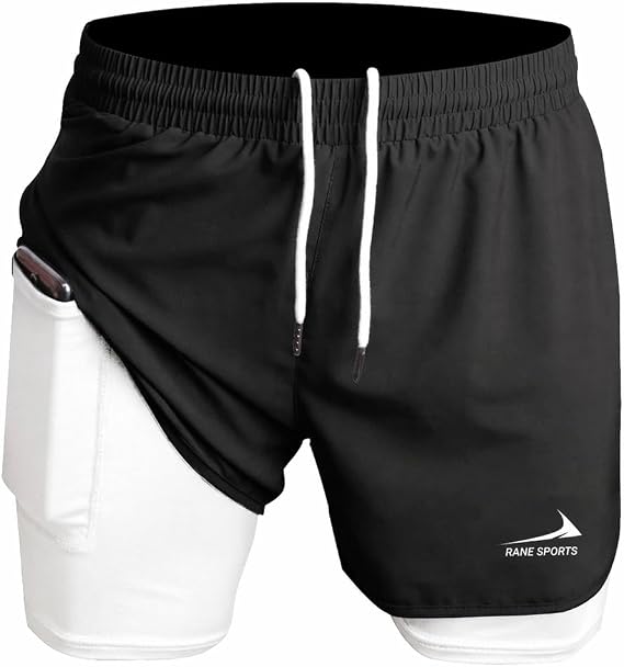 Men's Running Shorts 2 in 1 Shorts Gym Athletic Shorts Outdoor Marathon Workout Training Shorts