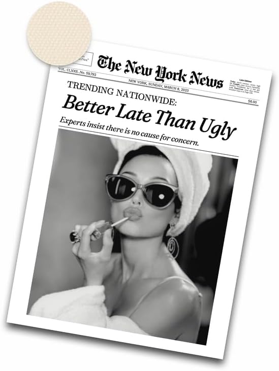iHery 16x20in Audrey Hepburn Better Late Than Ugly Unframed Wall Art