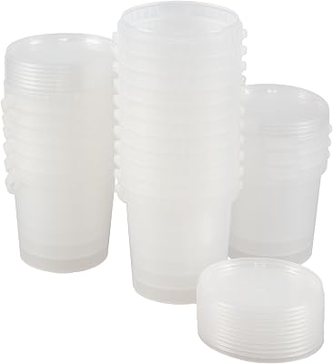 20 Packs Clear Plastic Ice Cream Buckets with Lids and Handles, 27 Oz Reusable Food Take out Pail, Freezer Storage Containers with Lids, F