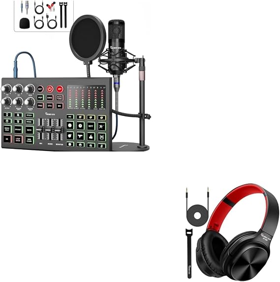 Podcast Kit with Headphone for Podcast, Streaming, Recording, Singing