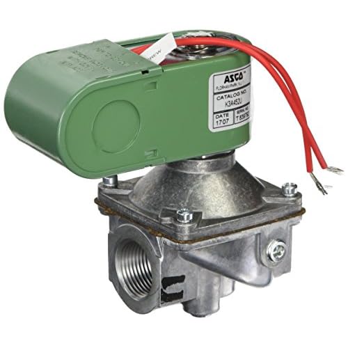 ASCO K3A452U Aluminum Body Low Pressure Direct Acting Fuel Gas Shutoff Valve, 34 Pipe Size, 2-Way Normally Closed, Nitrile Butylene Sealing, 0.812 Orifice, 9 Cv Flow, 120V60 Hz, 110V50 Hz