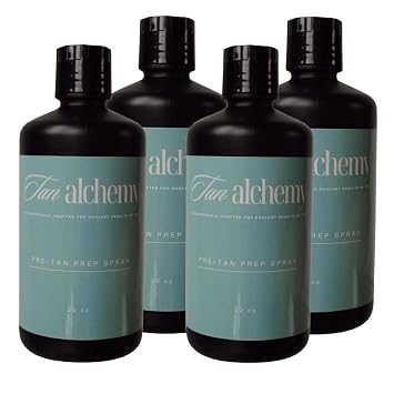 Tan Alchemy, CYA Pre Tan Sunless Airbrush Spray Tanning Prep Spray 4-32 oz bottles (Gallon)