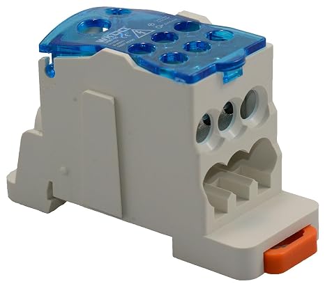Jameco ValuePro 1 in 6 Out DIN Rail Electric Wire Connector Universal Power Distribution Terminal Block 80A