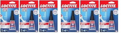 Loctite Super Glue Liquid Longneck Bottle, Clear Superglue, Cyanoacrylate Adhesive Instant Glue, Quick Dry - 10 g Bottle, 6 Pack