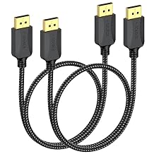 DisplayPort to DisplayPort Cable 3 ft, Braided 2-Pack DP Display Port Cable Adapter Male to Male 4K, 2k@165Hz/ 144Hz/120Hz for Computer, Docking Station, Monitor Splitter KVM and More