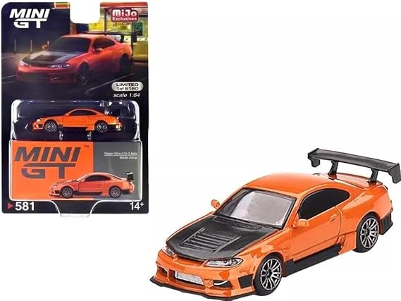 True Scale Miniatures Model Car Compatible with Nissan Silvia S15 D-MAX Metallic Orange (RHD) Limited Edition 1/64 Diecast Model Car MGT00581