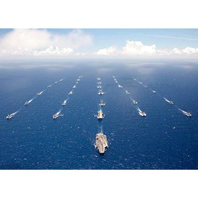 Ships and submarines participating in the Rim of the Pacific exercise Poster Print by Stocktrek Images 34 x 22